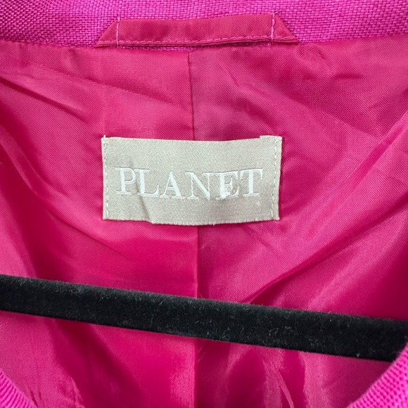 PLANET 12 Linen large button Scandi girl timeless effortless Lagonlook blazer - Picture 3 of 10